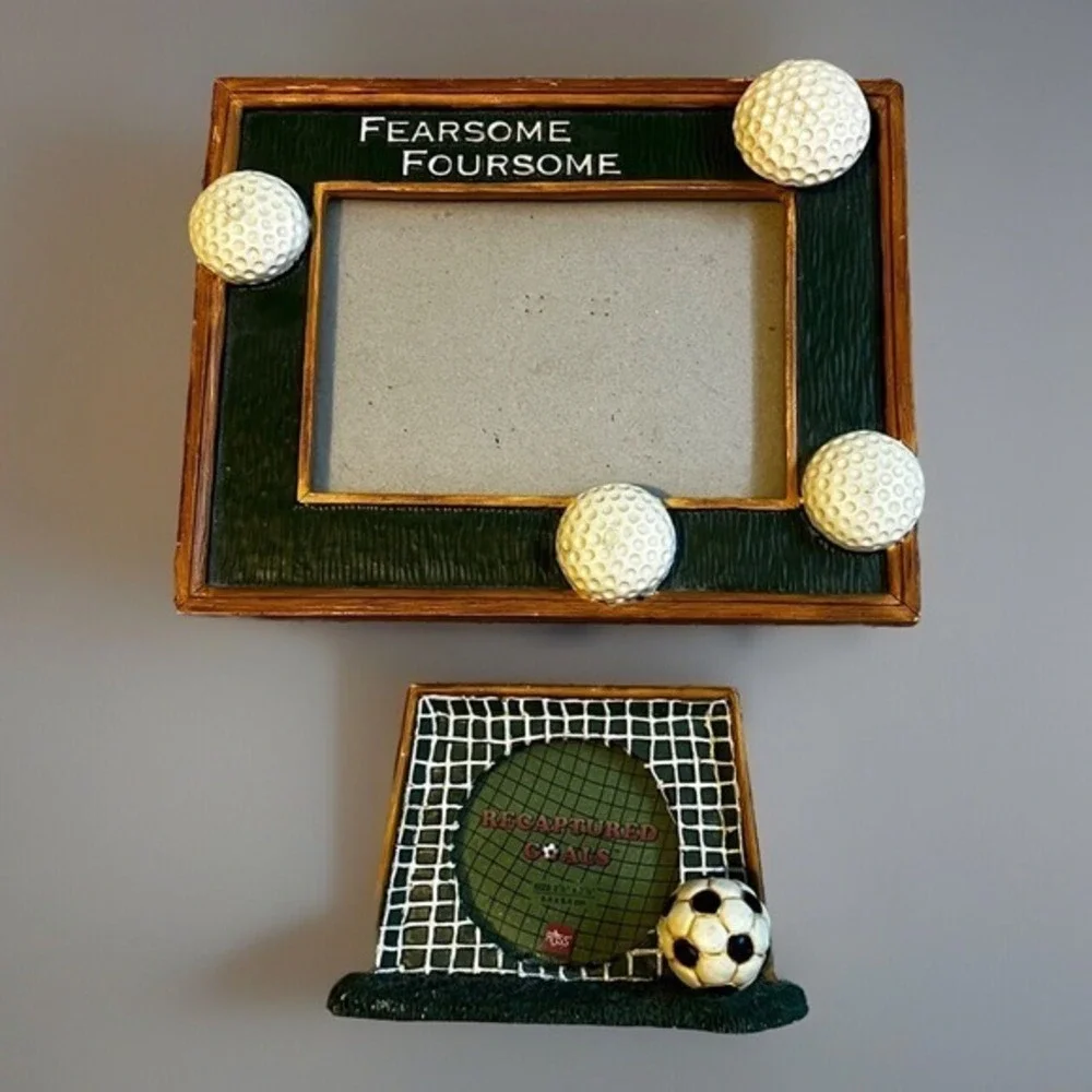 TWO 3D Picture Frames - Golf &‎ Soccer